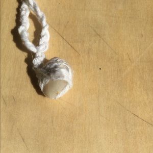 Homemade hemp rope/ quartz braided necklace